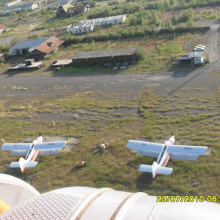 Сеймчанский аэродром с высоты полета.