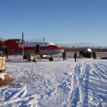 Ан-26 авиалесоохраны в аэропорту Сеймчан.