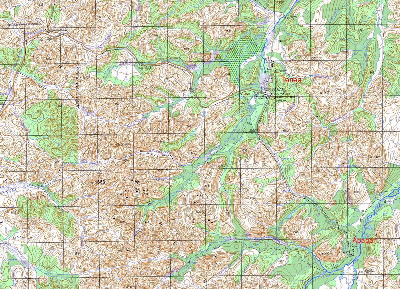Карта района посёлка Талая.