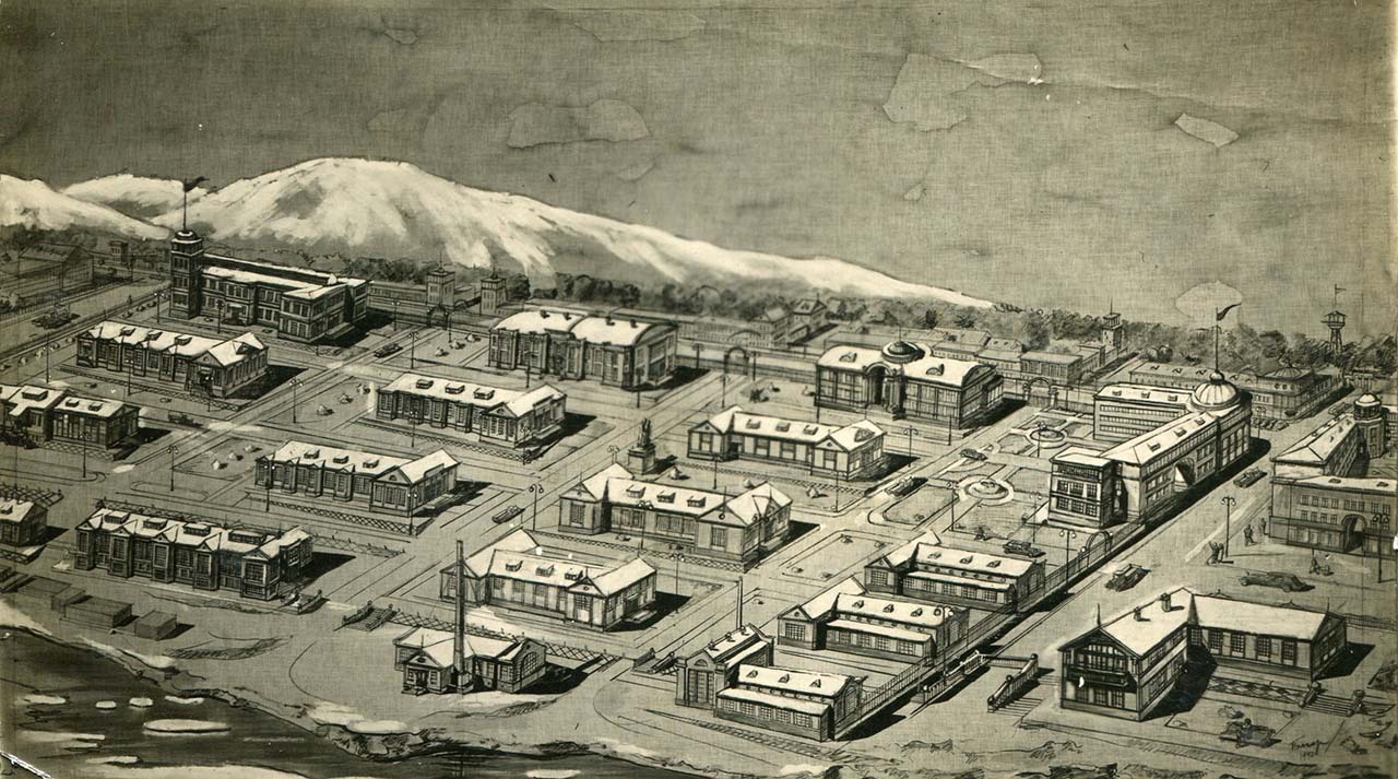 Перспектива капитального строительства предприятий управления местной промышленности в Магадане. 30-е годы.