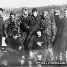 Личный состав С-263 во время ремонта в заливе Советская Гавань. 1971 год.