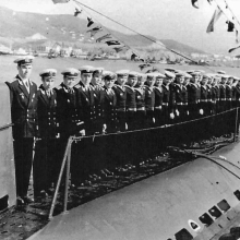 День Военно-Морского Флота на реке Большой Яломан. Пл С-286 командир Брыскин В.В., старпом Зайдулин Д.И. 1962 год.