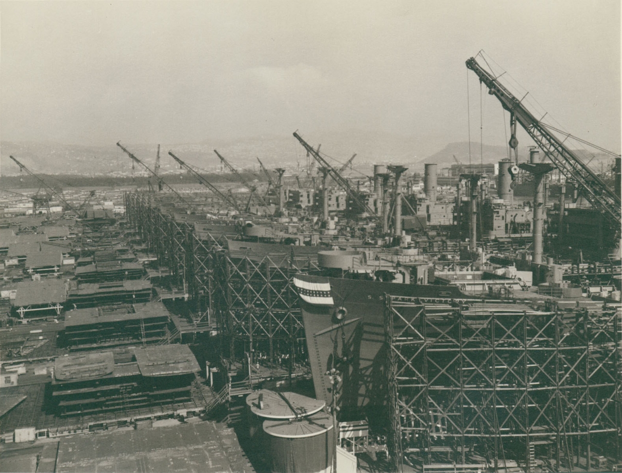 Верфь «Richmond Shipyard». Строительство кораблей типа «Liberty». Ричмонд, США.