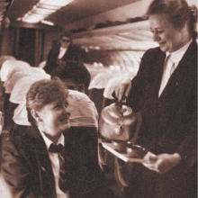 Магаданские стюардессы в салоне Ил-18