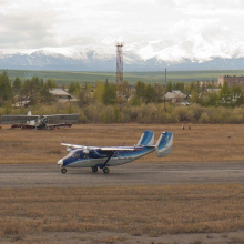 Аэродром Сеймчан. Ан-28 на летном поле. Сеймчан 2012.
