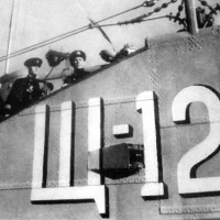 Комсостав подводной лодки Щ-121 слева направо: В.М. Щербатов, Ивановский Н.С., Власов В.Я.