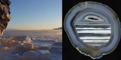 Зимнее море. Агат, оникс, Бразилия.