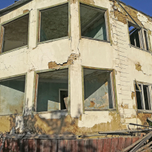 Эркерная часть здания  МСЧ. Фото из архива Елены Полищук. 2018 год.