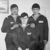 Экипаж С-286. Рулевой Слямов и моторист Орозбаев, 1973 год.